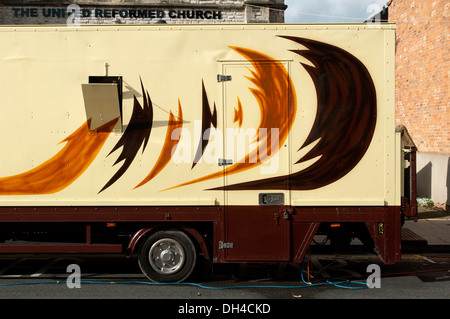 Festplatz LKW an Stratford Mop Fair, UK Stockfoto