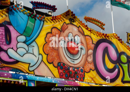 Messe Kunst auf eine Fahrt an Stratford Mop Fair, UK Stockfoto