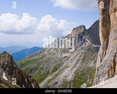 Dolomiten im Val di Fassa, Trentino, Italien Stockfoto