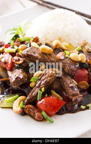 Mongolisches Rindfleisch Stockfoto