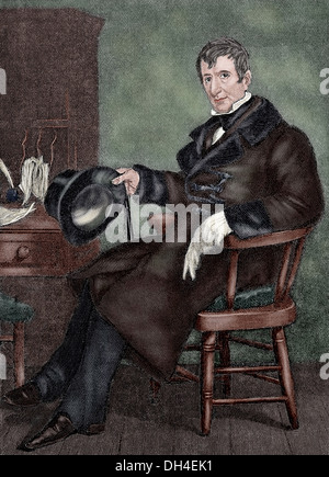 Harrison (1773-1841). 9. Präsident der Vereinigten Staaten. Gravur in die Universalgeschichte, 1892. Farbige. Stockfoto