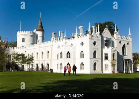 Exterieur der Strawberry Hill House, Saint Marys University, Twickenham. Middlesex. UK., nach der Restaurierung mit Lotterie Finanzierung. Stockfoto