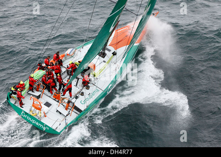 Tour de Belle Ile 2011, die zweite Segelveranstaltung in Frankreich, Anzahl der teilnehmenden Schiffe La Trinite Sur Mer, Bretagne Stockfoto