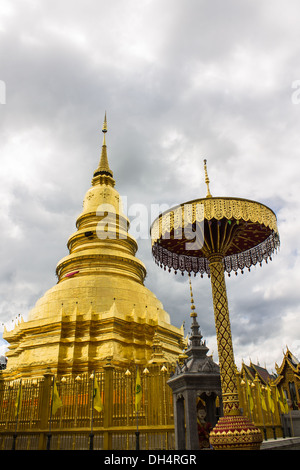 Goldene Pagode, Phra, Hariphunchai Stockfoto