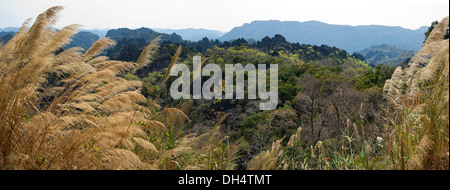 Horizontale Panoramablick über die malerische Kalkstein Karst des Phou Hin Boon National Park. Stockfoto