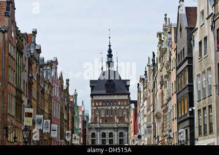 Lange Gasse, Ulica Dluga, Käfigturm, Wieza Więzienna, am Rücken, Gdansk, Polen, Europa Stockfoto