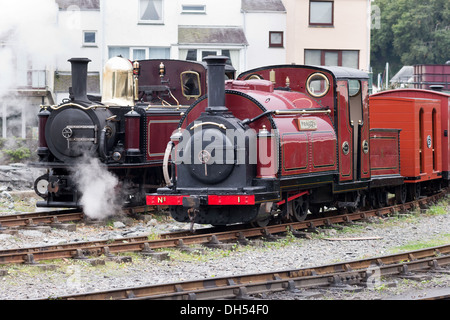 Dampflok auf England wieder Bahn, Porthmadog, Wales Stockfoto