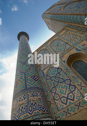 Minarette der Registan, Samarkand, Usbekistan Stockfoto