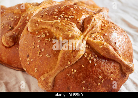 Pan de Los Muertos, mexikanische Brot für den Tag der Toten Stockfoto