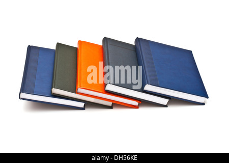 Stapel Bücher, isoliert auf weißem Hintergrund Stockfoto