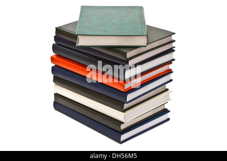 Stapel Bücher, isoliert auf weißem Hintergrund Stockfoto