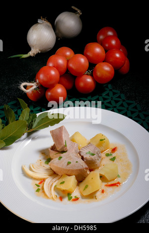 Thunfisch-Ragout, geschmorte Thunfisch Stockfoto