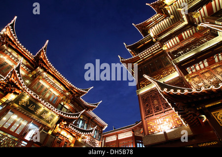 Historische Gebäude in Yu Yuan Basar, Shanghai, China, Asien Stockfoto