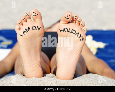 Ich bin im Urlaub Stockfoto