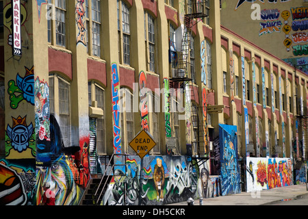 Graffiti Kunst Gebäude fünf Punkte Bereich Nachbarschaft Stockfoto