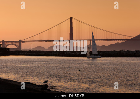 Dämmerung, San Francisco Bay, Kalifornien USA Stockfoto