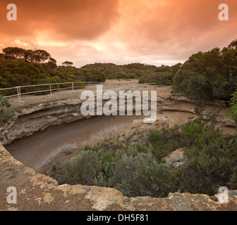 Loch im Coffin Bay National Park, in der Nähe von Port Lincoln am Eyre Peninsula South Australia zu versenken Stockfoto