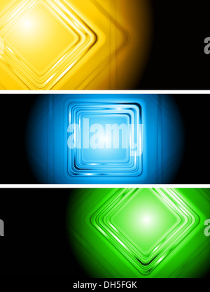 Abstrakte bunte Banner mit quadratischen Elementen. Vector Illustration Eps 10 Stockfoto