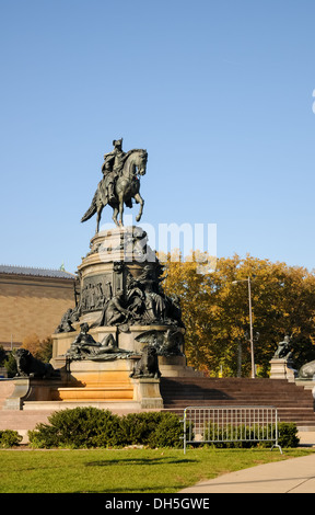 Washington Monument bei Eakins Oval in Philadelphia Stockfoto