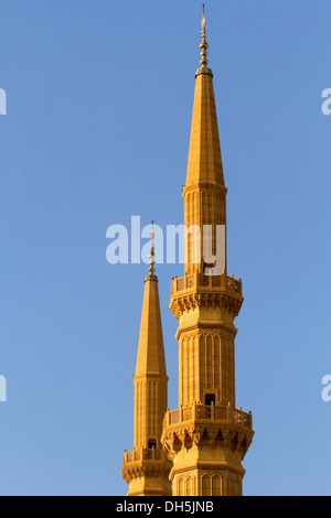 Minarett der Moschee Mohammed al-Amin, Beirut, Libanon Stockfoto