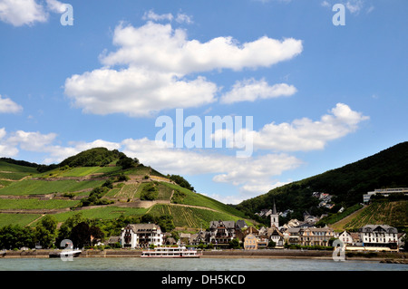 Assmannshausen, UNESCO World Heritage Kulturlandschaft Oberes Mittelrheintal, Hessen Stockfoto