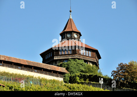 Dicker Turm, Turm auf der Esslinger Burg Burg, Esslingen am Neckar, Baden-Württemberg Stockfoto