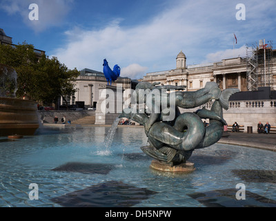 Brunnen Trafalgar Square London England Stockfoto