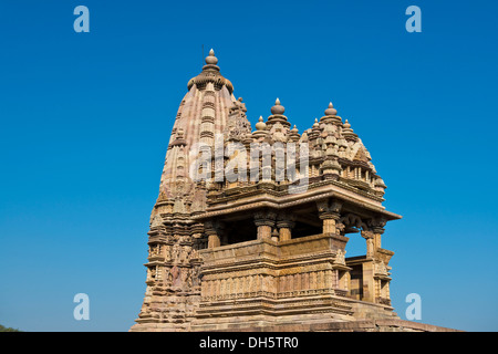 Hindu Tempel, Javari, östliche Gruppe von Tempeln, UNESCO Weltkulturerbe, Khajuraho, Madhya Pradesh, Indien Stockfoto