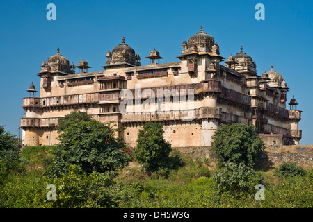 Jehangir Mahal, Raj Praveen Mahal, Stadtschloss von Orchha, Orchha, Madhya Pradesh, Indien Stockfoto