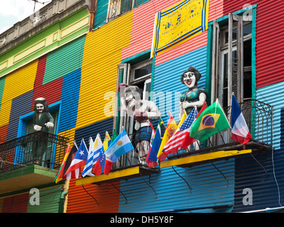 La Boca farbenfrohen Gebäuden in Caminito Street Buenos Aires Argentinien Stockfoto