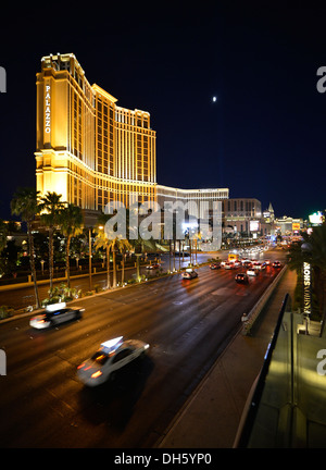 Palazzo, Luxus-Hotel und Casino in der Nacht, Las Vegas, Nevada, Vereinigte Staaten von Amerika, USA, PublicGround Stockfoto