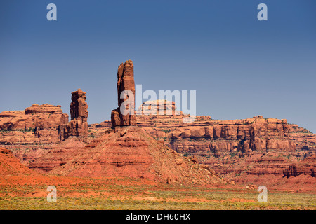 Festlegen von Henne Butte, Tal der Götter, San Juan County, Utah, Vereinigte Staaten von Amerika, USA Stockfoto