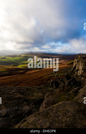 Peak District Derbyshire Stanage Edge England UK Stockfoto