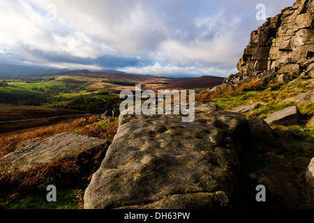 Peak District Derbyshire Stanage Edge England UK Stockfoto