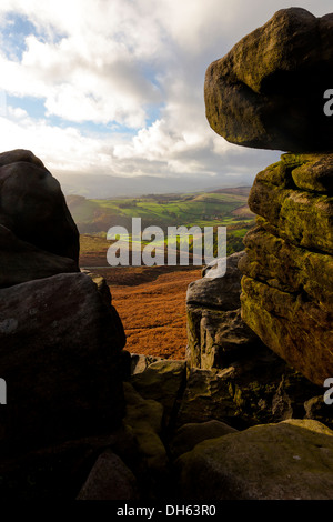 Peak District Derbyshire Stanage Edge England UK Stockfoto