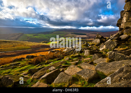 Peak District Derbyshire Stanage Edge England UK Stockfoto