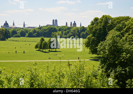 Blick über den Englischer Garten-park Stockfoto