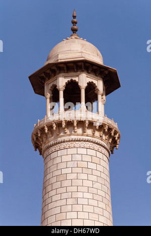 Detail, Spalte, Taj Mahal, Agra, Uttar Pradesh, Indien, Asien Stockfoto