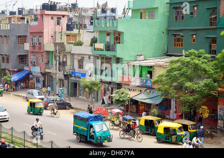 Majnu-ka-Tilla, eine Kolonie von tibetischen Flüchtlingen in Delhi, Indien Stockfoto