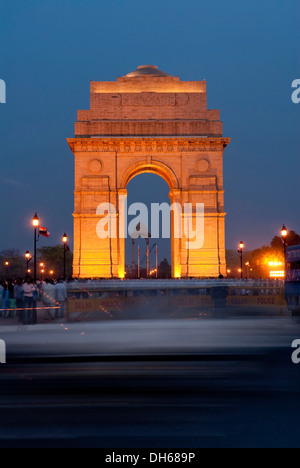 India Gate bei Nacht, lebendige, New Delhi, Indien, Asien Stockfoto