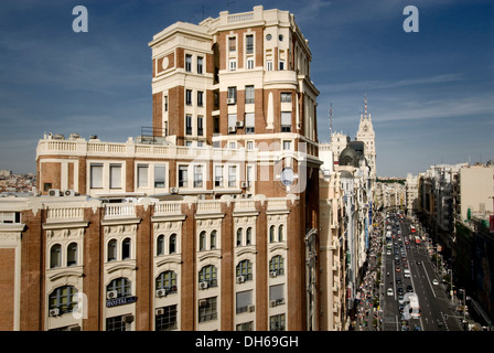 Presse-Palast, Palacio De La Prensa auf der Gran Via Straße, Madrid, Spanien, Europa Stockfoto