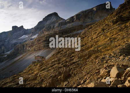 Refugio Breche de Roland, Parc National des Pyrénées, Hautes - Pyrenäen, Frankreich, Europa, publicground Stockfoto
