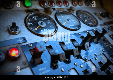 Schwäbische Alb Bahn, sab, Zug Bedienfeld einer VT 8-man-Motor, 1961 erbaute, Baden-Württemberg Stockfoto