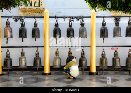 Buddhistischen Gebet Glocken, Doi Suthep, Chiang Mai, Thailand, Südostasien, Asien Stockfoto