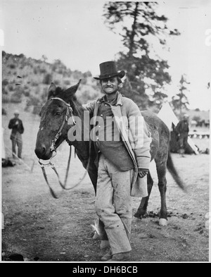 FRED W. LORING UND SEINEM MAULTIER BÖSE MERODACH PRESCOTT, ARIZONA, 1871 523916 Stockfoto