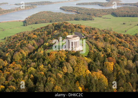 LUFTAUFNAHME. Denkmal des Ersten Weltkriegs für gefallene US-Soldaten. Montsec American Monument, Meuse, Lothringen, Grand Est, Frankreich. Stockfoto