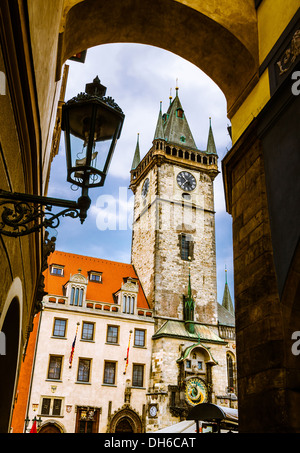 Alte Turmuhr, in Stare Mesto Stockfoto