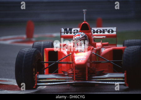 Michael Schumacher in einem Ferrari F310B auf den GP von Belgien, Spa Francorchamps, Belgien 1997. Stockfoto