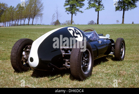 Cooper-Climax T51, Donington Park, Melbourne Loop ca. 1978 während der Tests von Phil Hill für Straße und Rennstrecke magazine Australia. Stockfoto