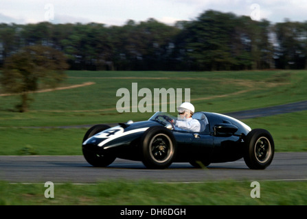 Cooper-Climax T51, Donington Park, Melbourne Loop ca. 1978 während der Tests von Phil Hill für Straße und Rennstrecke magazine Australia. Stockfoto